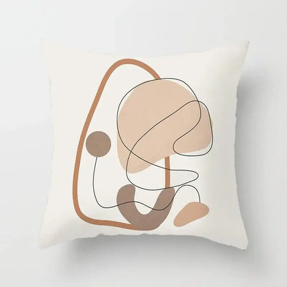 Abstract geometric stitch print pillow cover living room decor