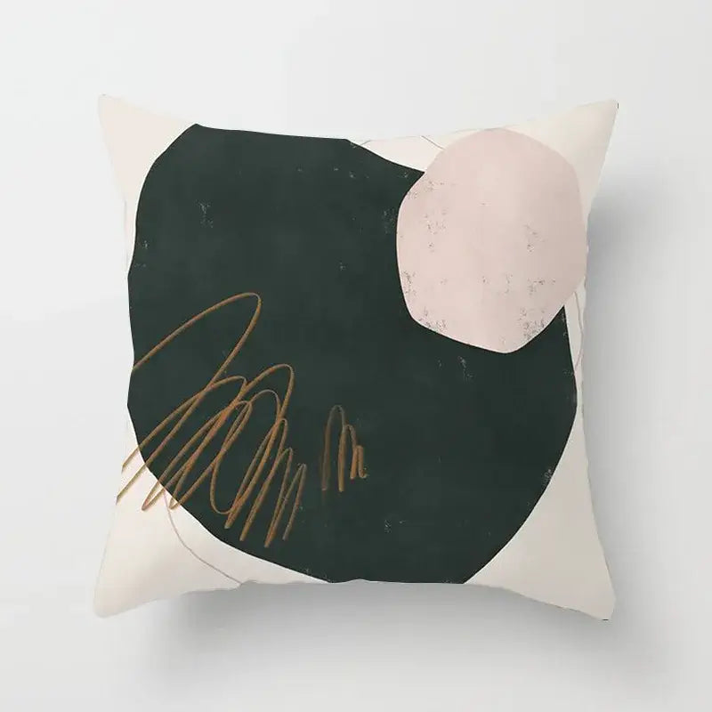 Abstract geometric stitch print pillow cover living room decor