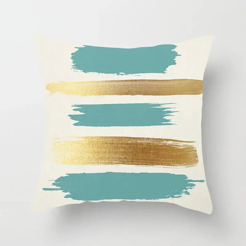 Abstract geometric stitch print pillow cover living room decor