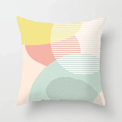 Abstract geometric stitch print pillow cover living room decor