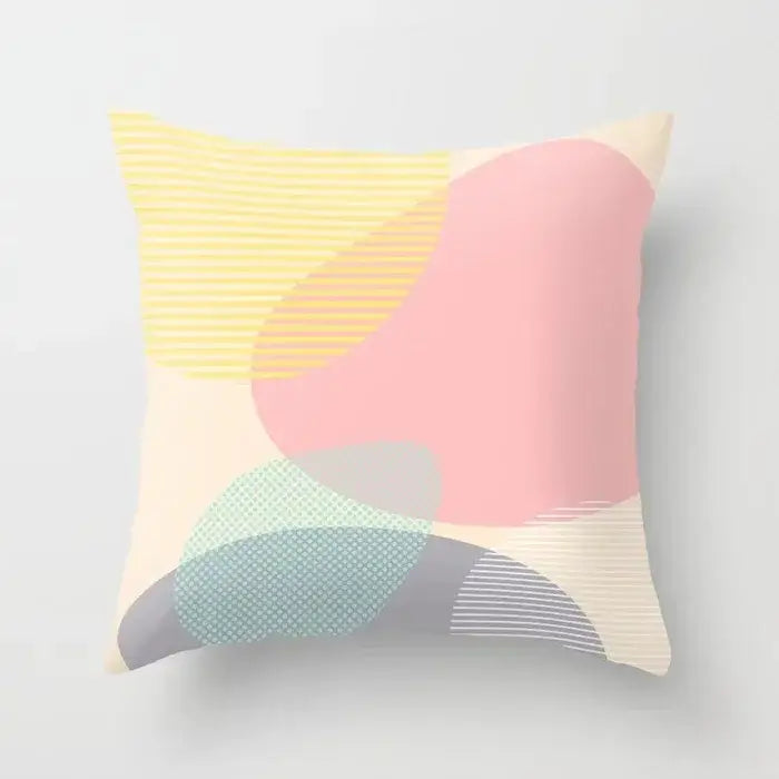 Abstract geometric stitch print pillow cover living room decor