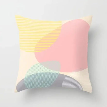 Abstract geometric stitch print pillow cover living room decor