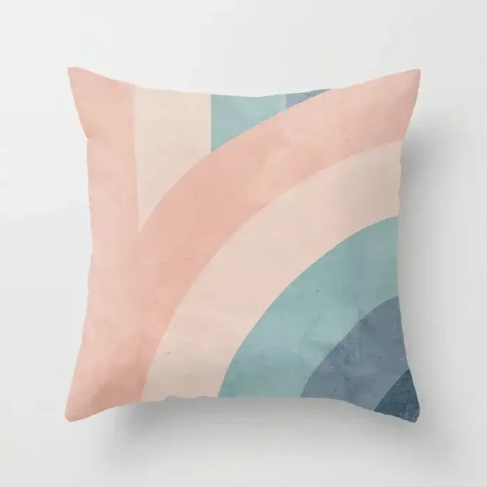 Abstract geometric stitch print pillow cover living room decor