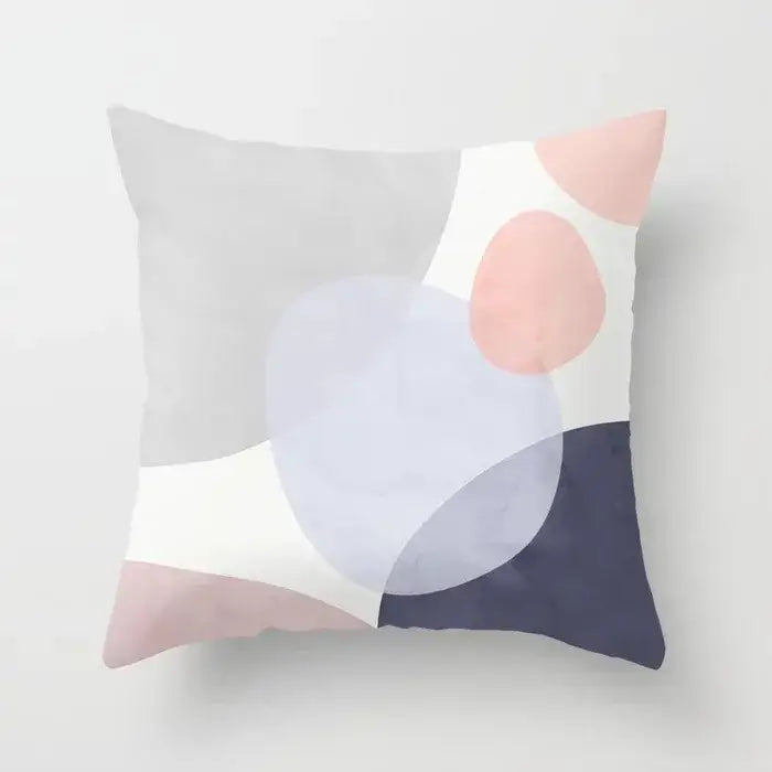 Abstract geometric stitch print pillow cover living room decor