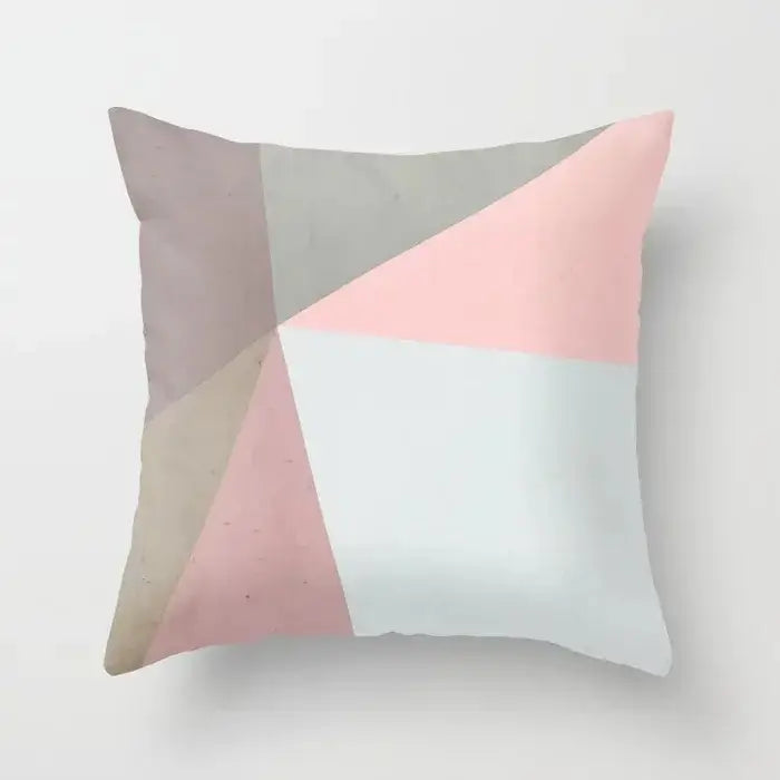 Abstract geometric stitch print pillow cover living room decor