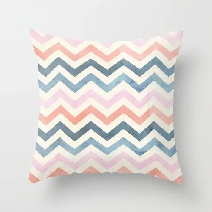 Abstract geometric stitch print pillow cover living room decor