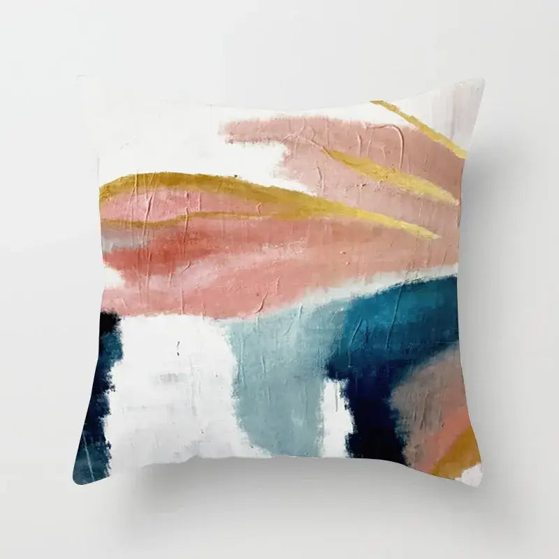 Abstract geometric stitch print pillow cover living room decor