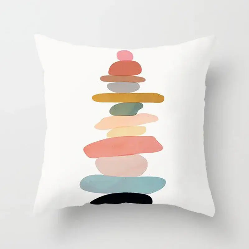 Abstract geometric stitch print pillow cover living room decor