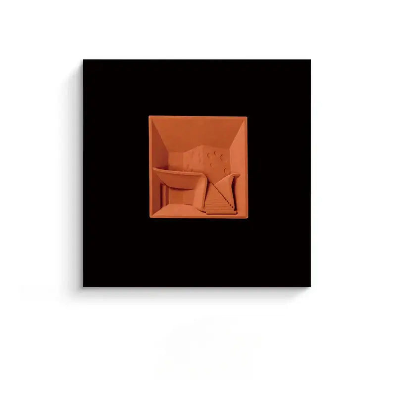 Abstract geometric wall decoration orange & white living room art pieces