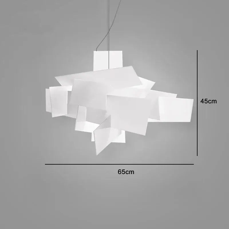 Abstract geometric white & gold pendant lamp living room art decor