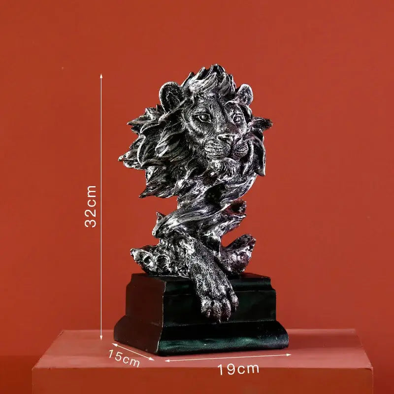 Abstract gold lion resin sculpture figurine living room decor