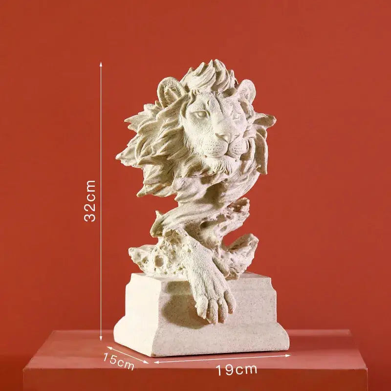Abstract gold lion resin sculpture figurine living room decor