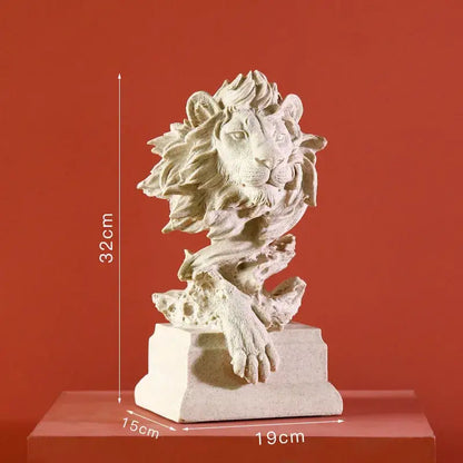 Abstract gold lion resin sculpture figurine living room decor