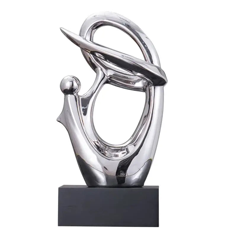 Abstract gold & silver human decorative figurine living room art