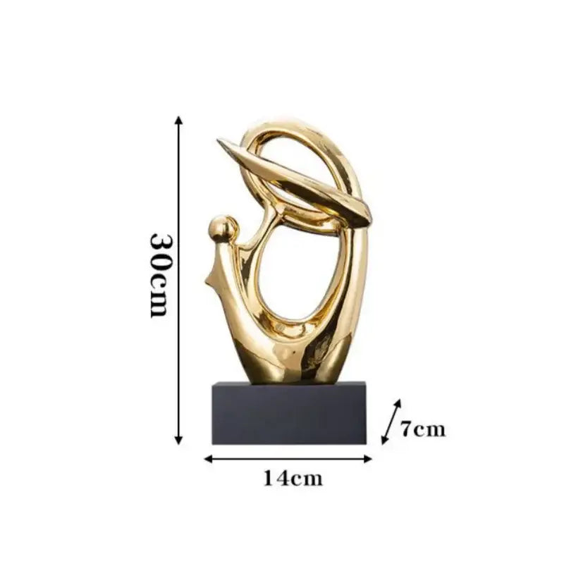 Abstract gold & silver human decorative figurine living room art
