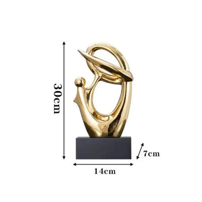 Abstract gold & silver human decorative figurine living room art