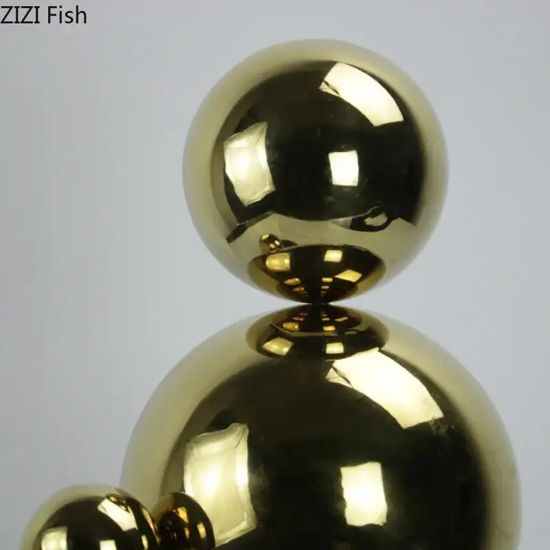 Abstract golden balls geometric metal sculpture living room decor