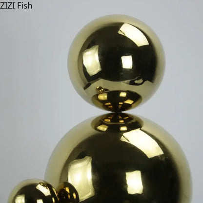 Abstract golden balls geometric metal sculpture living room decor
