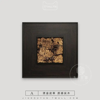 Abstract golden brown fur decorative painting living room wall decor