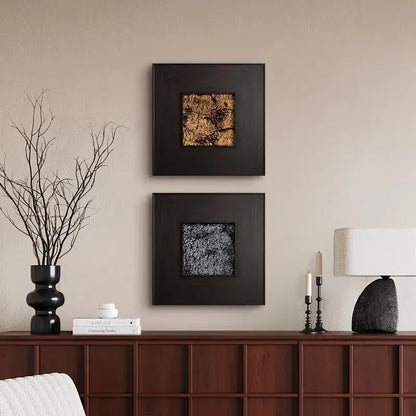 Abstract golden brown fur decorative painting living room wall decor