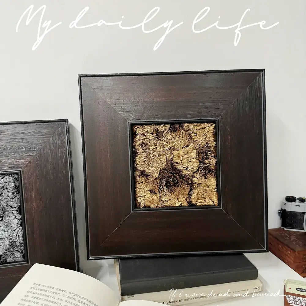 Abstract golden brown fur decorative painting living room wall decor