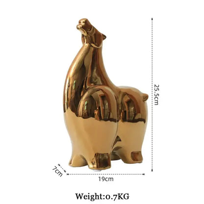 Abstract golden eagle resin statue living room decor