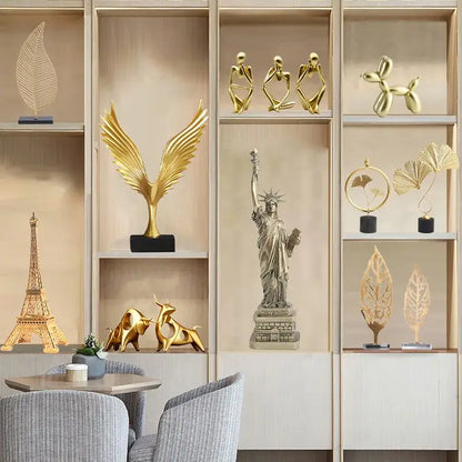 Abstract golden eagle resin statue living room decor