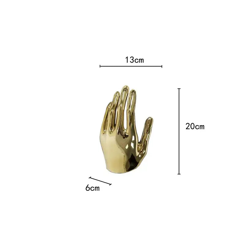 Abstract golden hands resin sculpture living room decor
