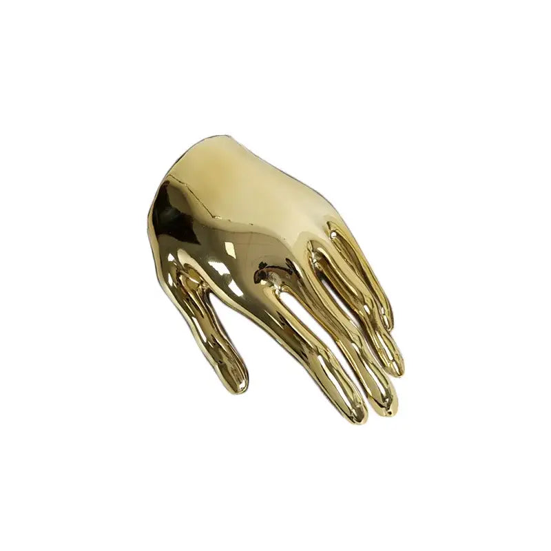 Abstract golden hands resin sculpture living room decor