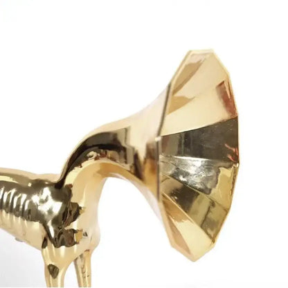 Abstract golden trumpet dog sculpture living room figurine