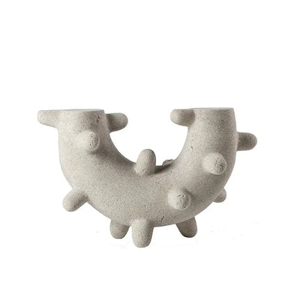 Abstract gray geometric cactus resin sculpture living room ornament