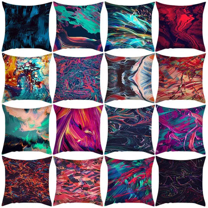 Abstract ink marbling cushion cover living room throw pillow
