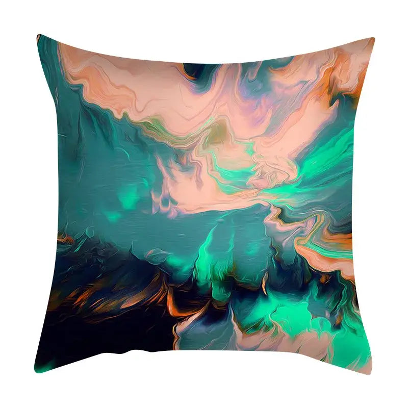 Abstract ink marbling cushion cover living room throw pillow