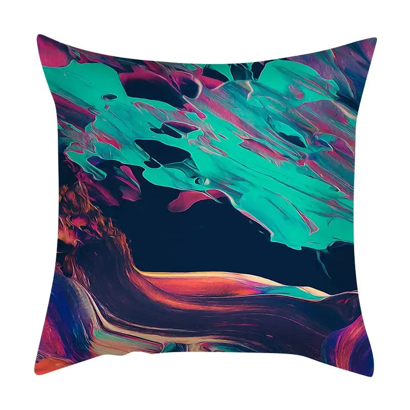 Abstract ink marbling cushion cover living room throw pillow
