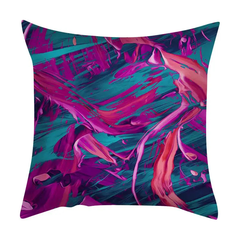 Abstract ink marbling cushion cover living room throw pillow