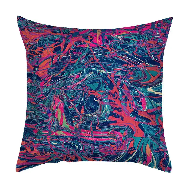 Abstract ink marbling cushion cover living room throw pillow