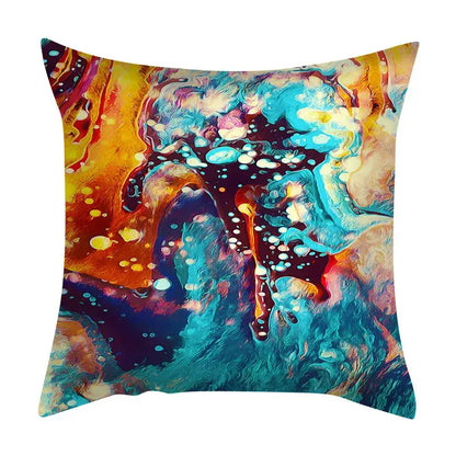 Abstract ink marbling cushion cover living room throw pillow