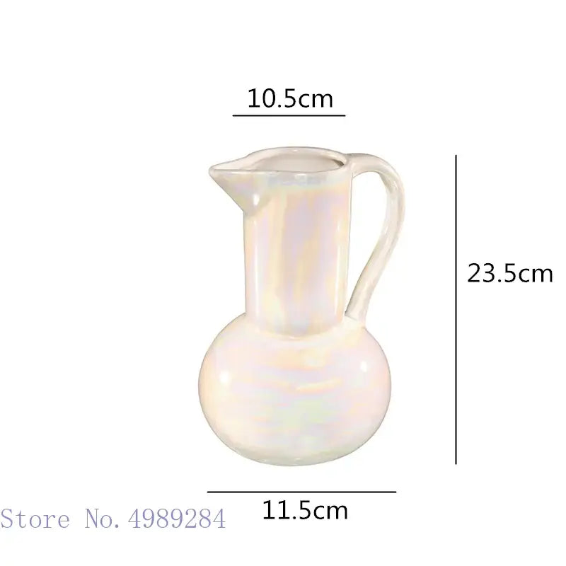 Abstract irregular white ceramic shell vase living room decor