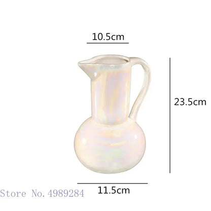 Abstract irregular white ceramic shell vase living room decor