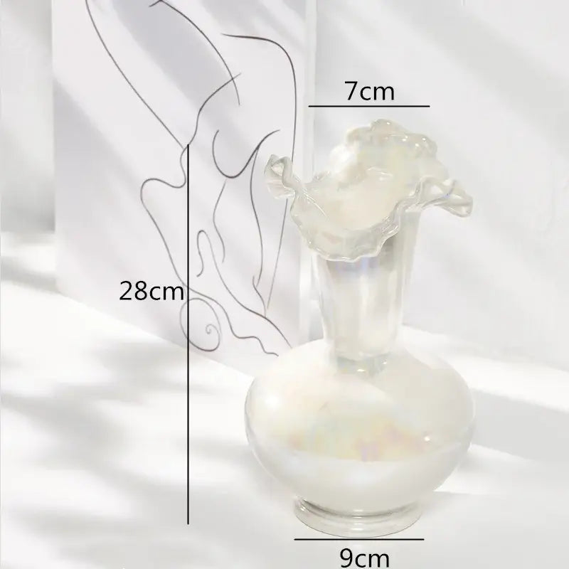 Abstract irregular white ceramic shell vase living room decor