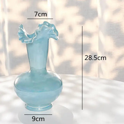 Abstract irregular white ceramic shell vase living room decor