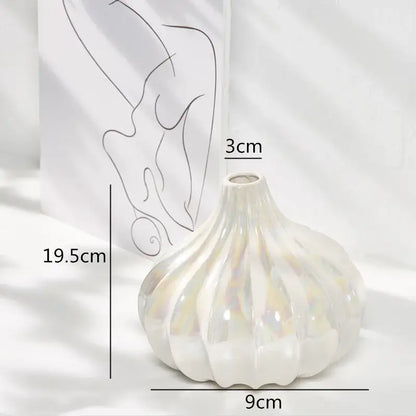 Abstract irregular white ceramic shell vase living room decor