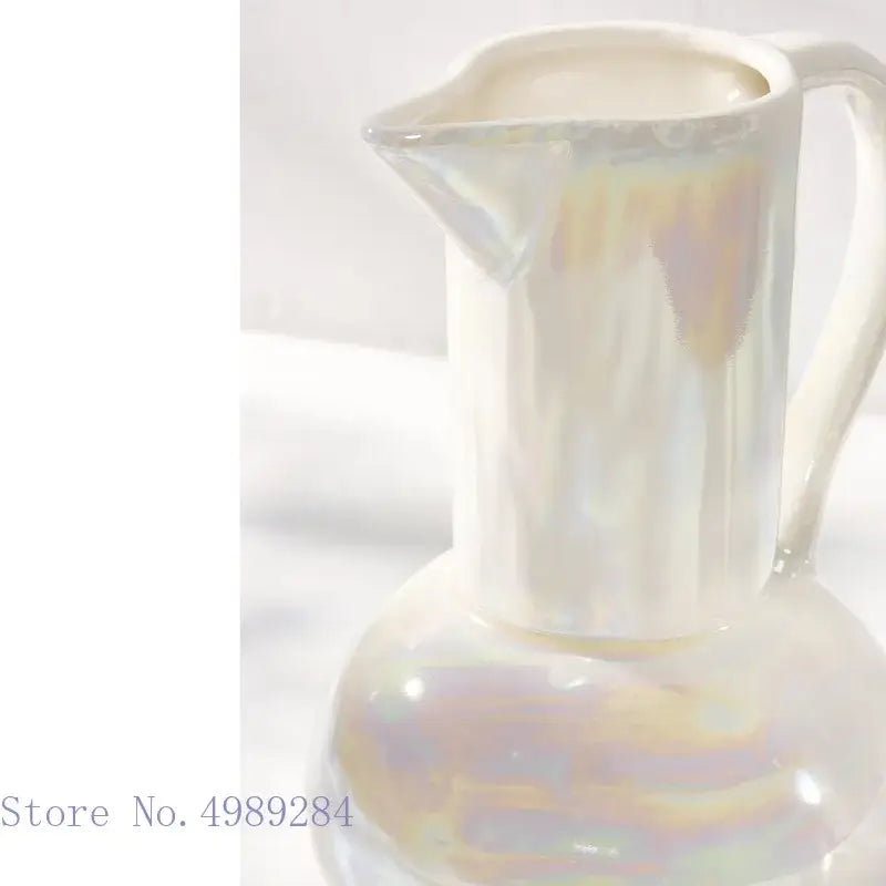 Abstract irregular white ceramic shell vase living room decor