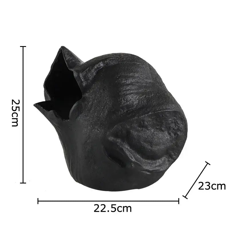 Abstract matte black vase artwork living room ceramic decor
