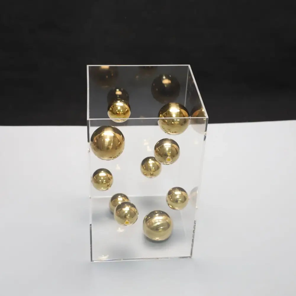 Abstract metal ball artworks red & blue living room decor cube