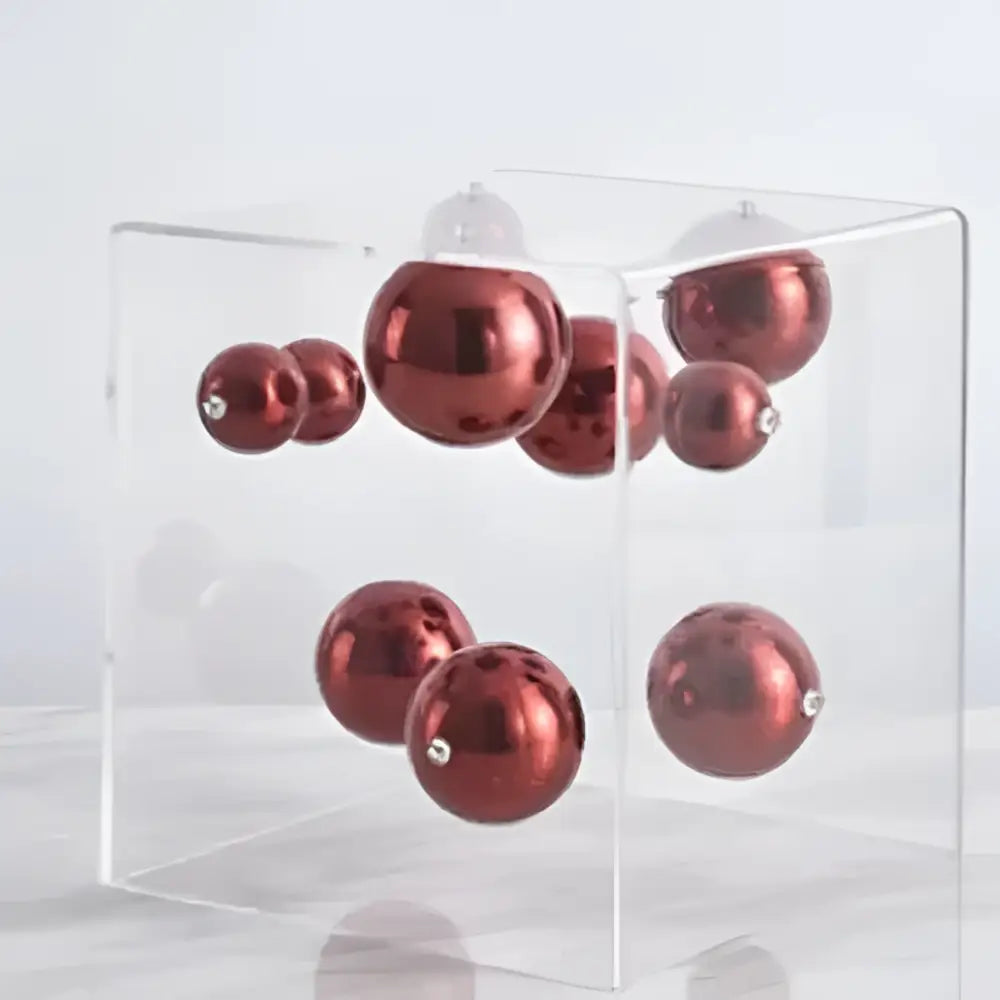 Abstract metal ball artworks red & blue living room decor cube