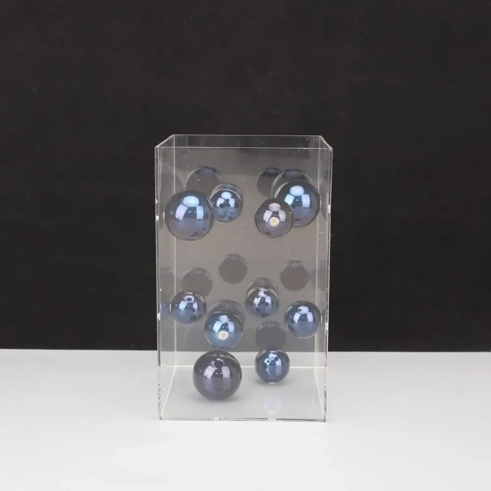 Abstract metal ball artworks red & blue living room decor cube