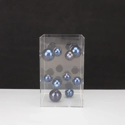 Abstract metal ball artworks red & blue living room decor cube
