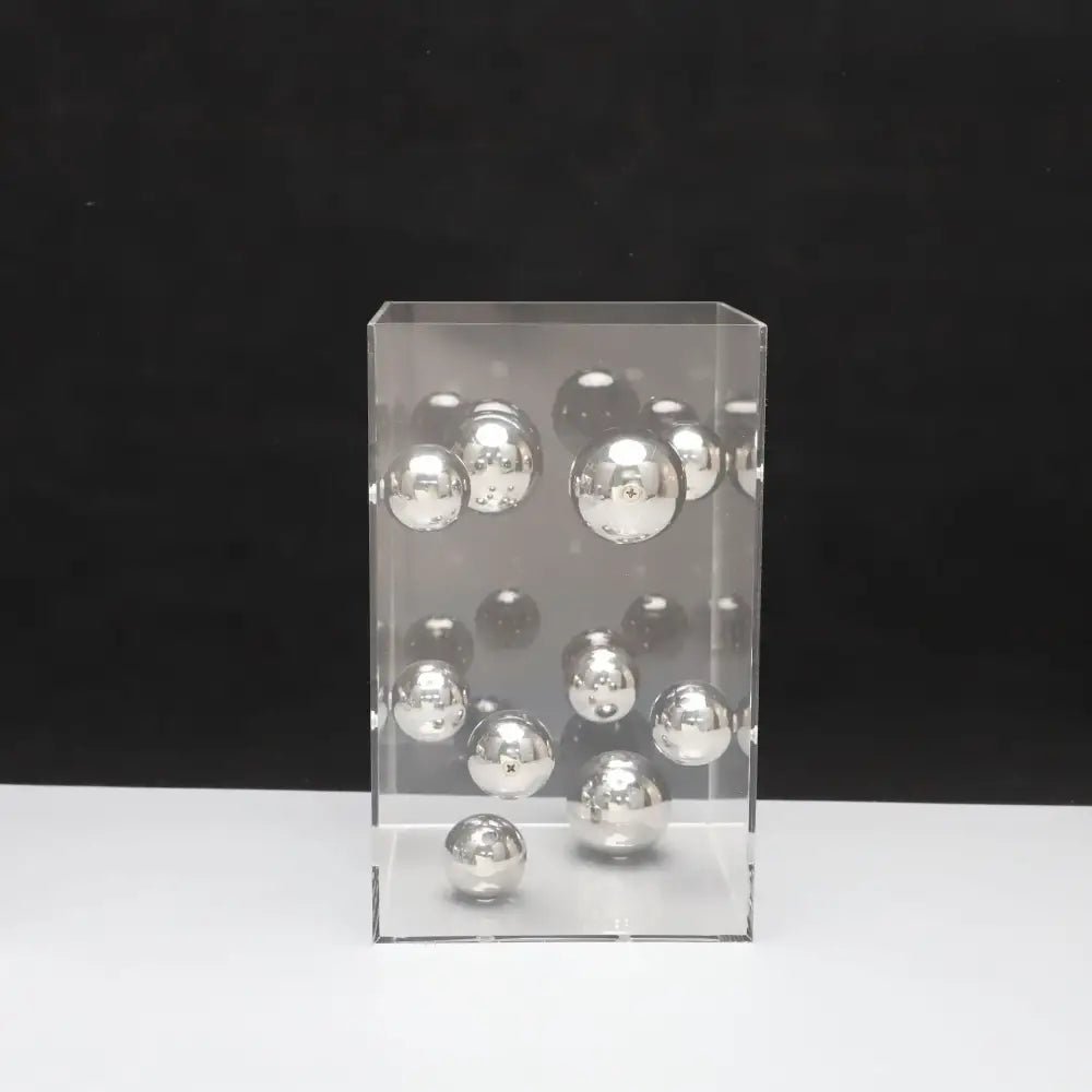 Abstract metal ball artworks red & blue living room decor cube