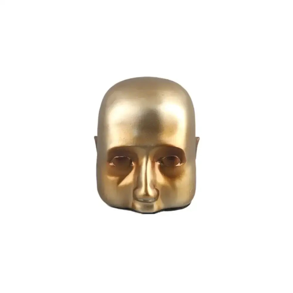 Abstract minimalist golden head half face sculpture living room decor